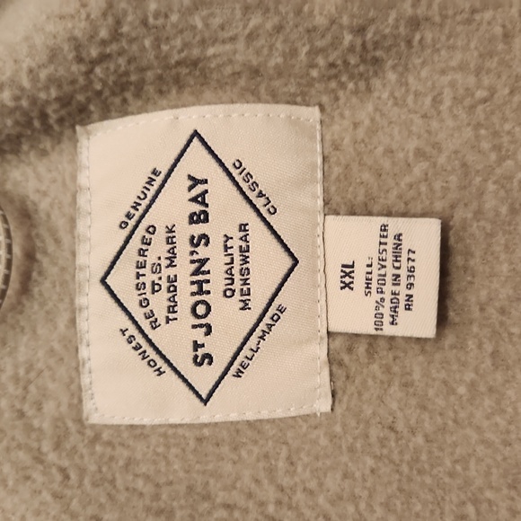 St. John's Bay Men's Fleece Pullover Size XXL Color Tan - Picture 2 of 5
